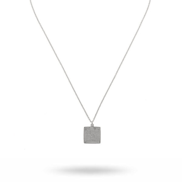 CU Jewellery – Two Square pendent halsband, Silver