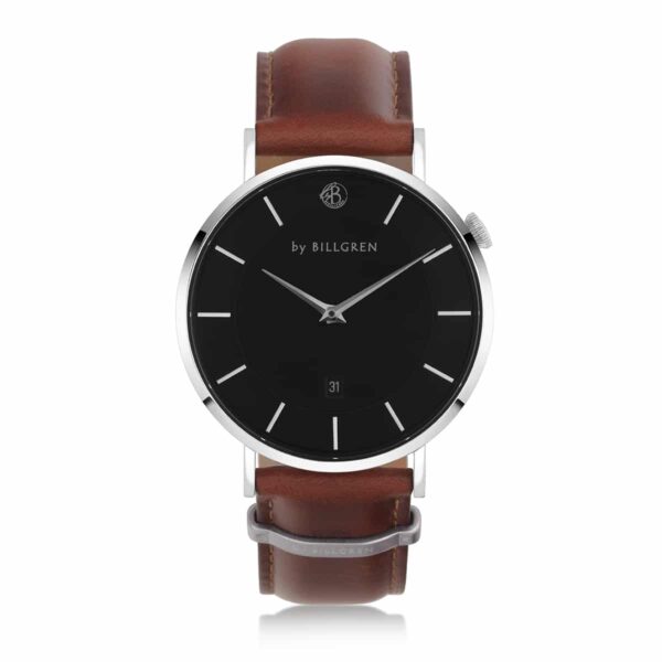 By Billgren – Douglas Black/Brown leather, klocka