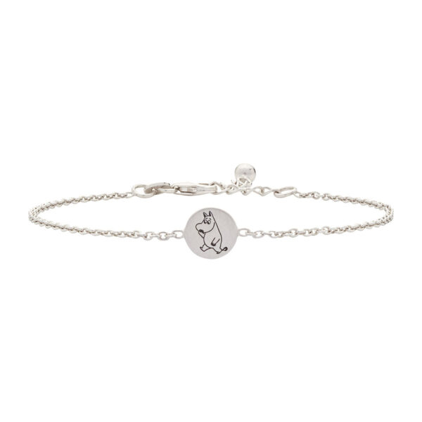 Noa Kids – Mumin knapp armband, silver