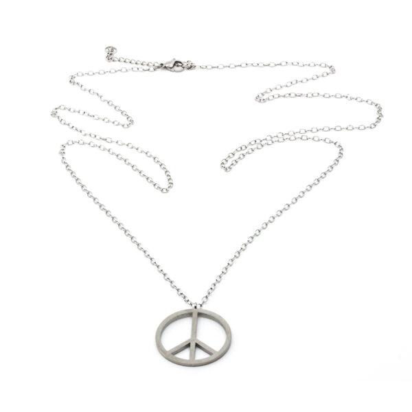 Seven/East – Big Peace Långt Halsband, Silver