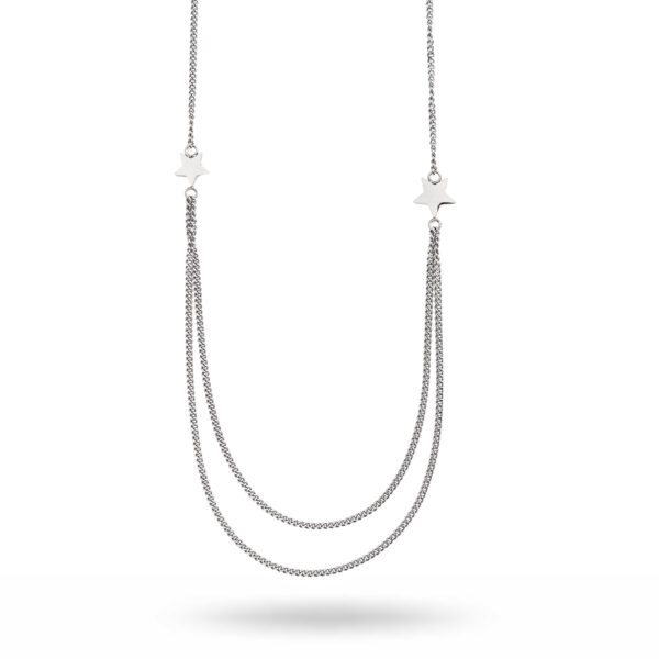 By Jolima – Nova chain långt halsband, silver