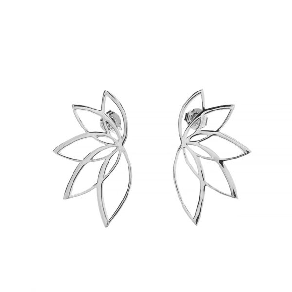 Anna & Deià – Lotus large stud örhängen, silver