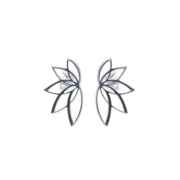 Anna & Deià – Lotus medium stud örhängen, silver