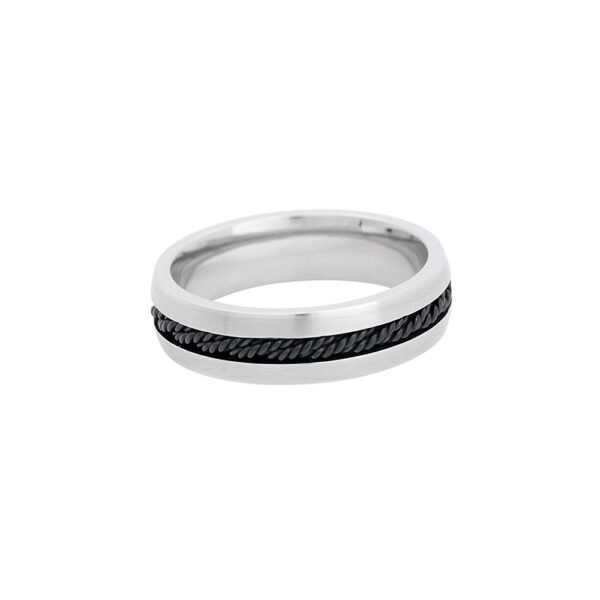By Billgren - Ring stålkedja, svart/silver