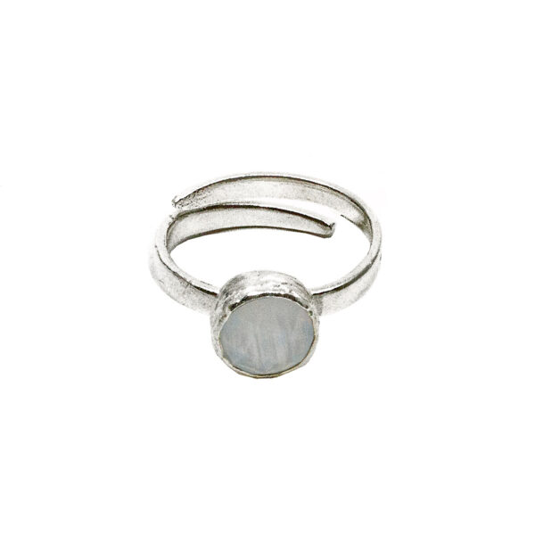 Seven/East - Tau ring, silver/opal