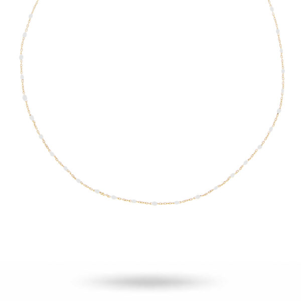 CU Jewellery - Beaded halsband, guld/vitt