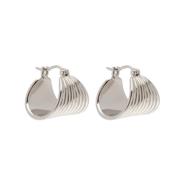 Pantolin Bagatelle - Pleated örhängen, silver