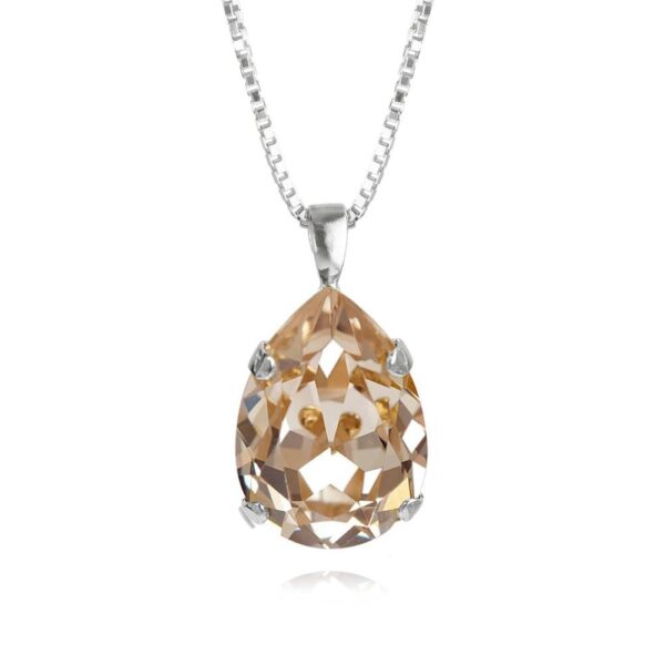 CAROLINE SVEDBOM – CLASSIC DROP HALSBAND, RHODIUM/SILK