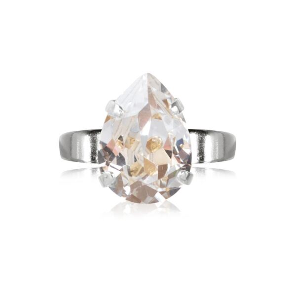 CAROLINE SVEDBOM – MINI DROP RING, KRISTALL/RODIUM