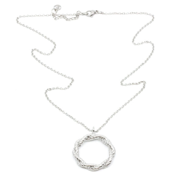 Twist Hoop Halsband Silver
