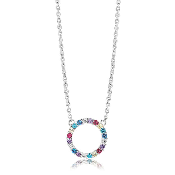 Biella Grande Halsband | Silver | Multifärgade Zirkoner