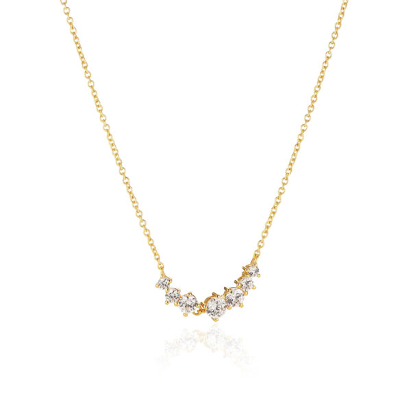 Belluno Halsband | Guld | Vita Zirkoner