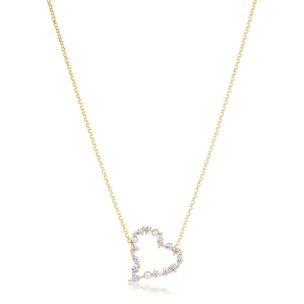 Adria Amore Halsband | Guld | Vita Zirkoner